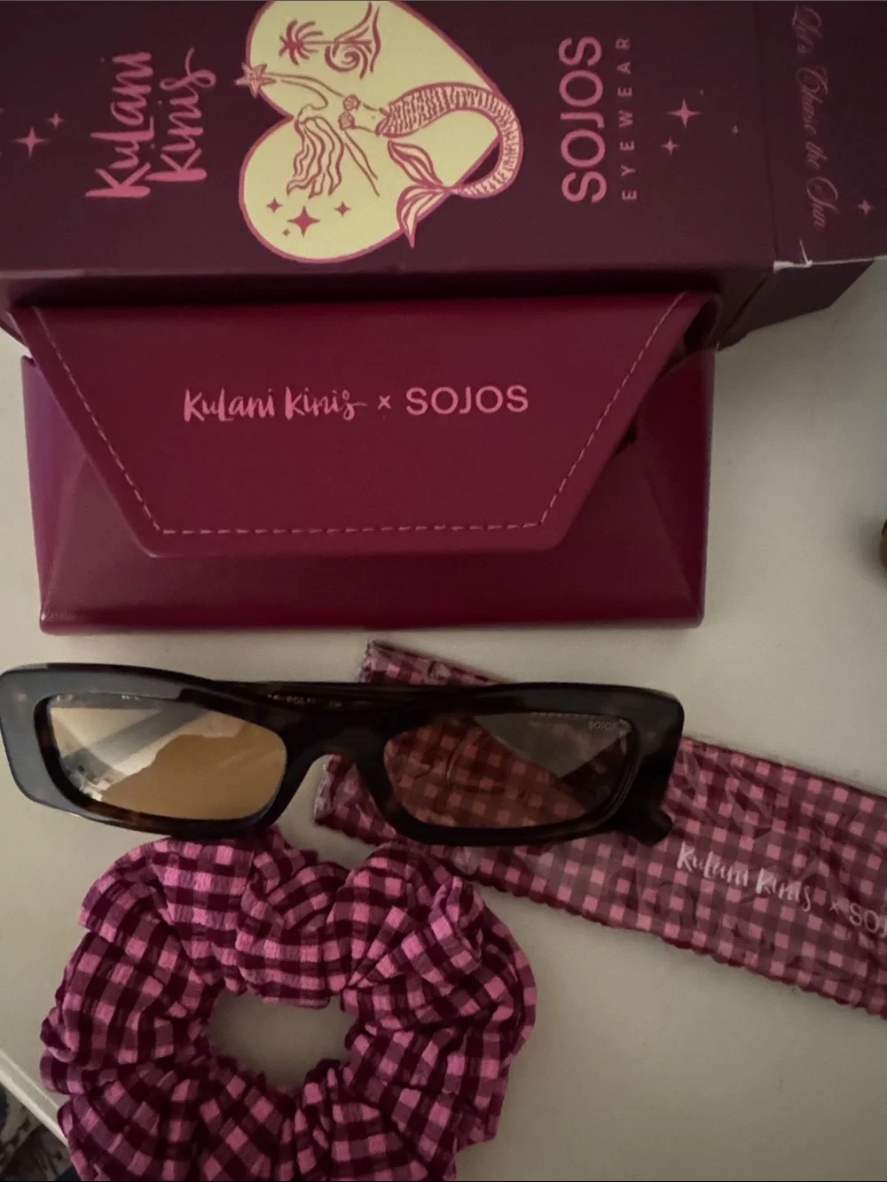 Kulani Kinis Rectangular Tortoise Shell Sunglasses with Brown Lenses